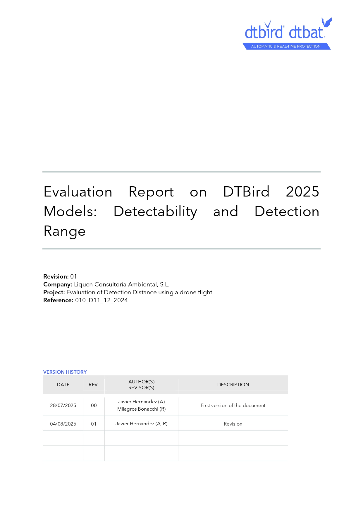 Evaluation Report on DTBird 2025 Models Detectability and Detection Range