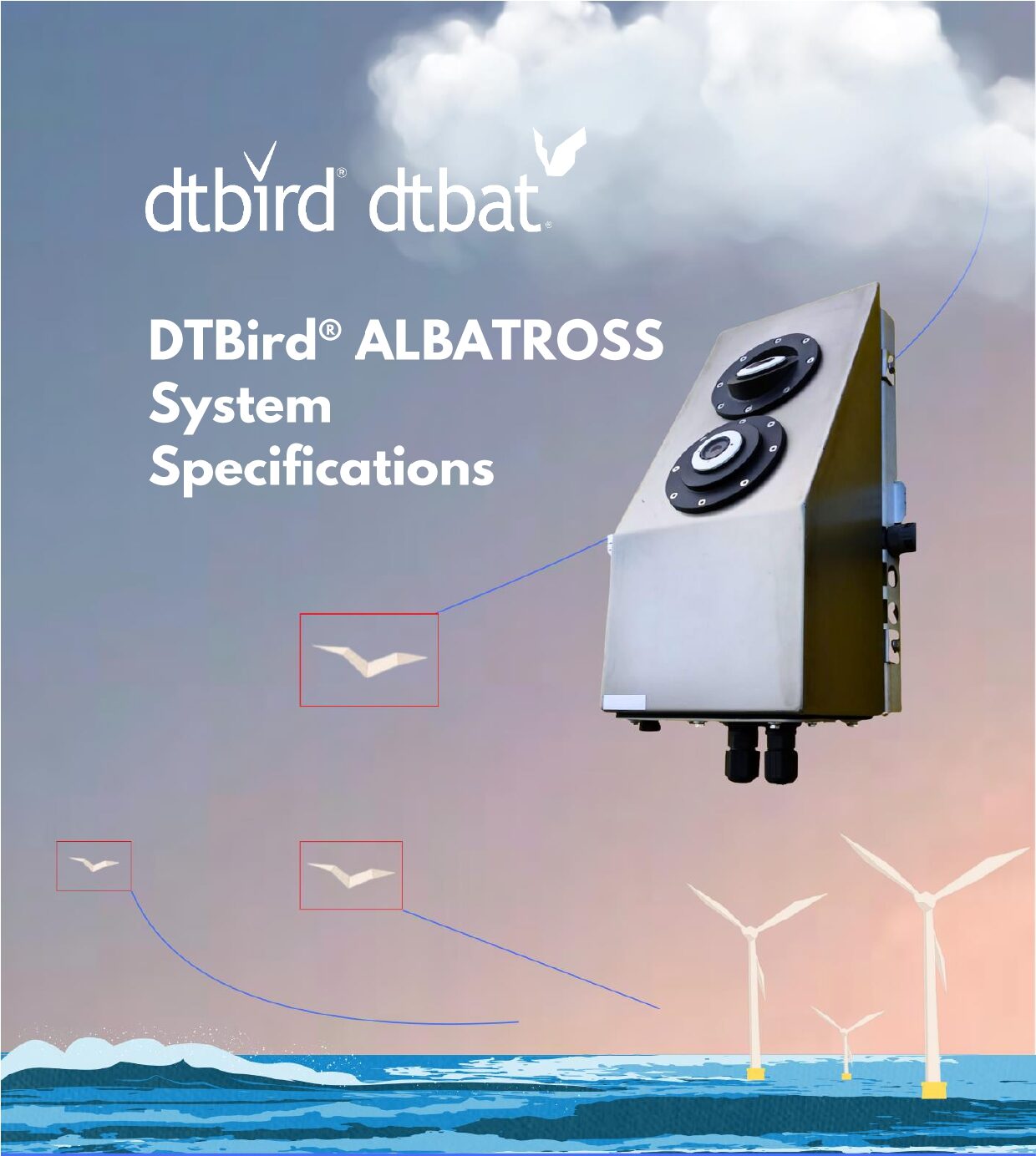 Especificaciones del DTBird ALBATROSS, sistema de detección de aves offshore