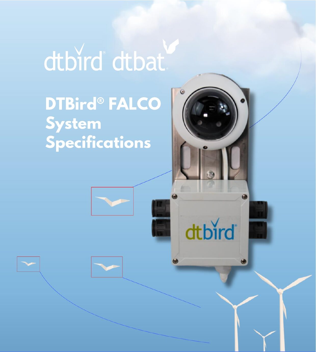 Especificaciones del sistema DTBird FALCO, sistema de detección de aves onshore