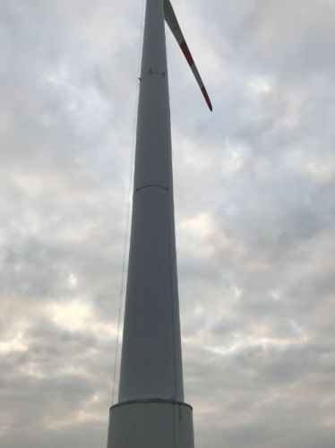 DTBird system installed on a wind turbine in Germany, used for bird detection and collision-avoidance monitoring
