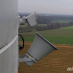 Camera and Speaker of a DTBirdV8D10 unit installed on a concrete tower.