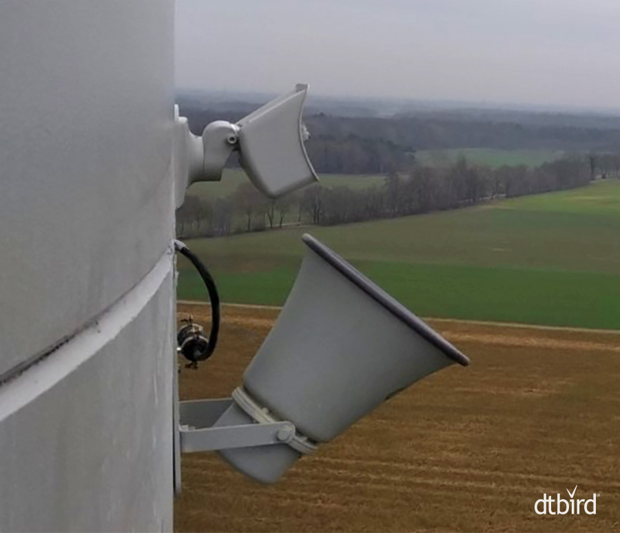 Camera and Speaker of a DTBirdV8D10 unit installed on a concrete tower.