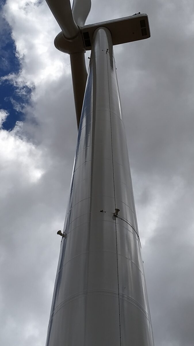 DTBird camera and detection module installed at a wind turbine during 2020 deployment